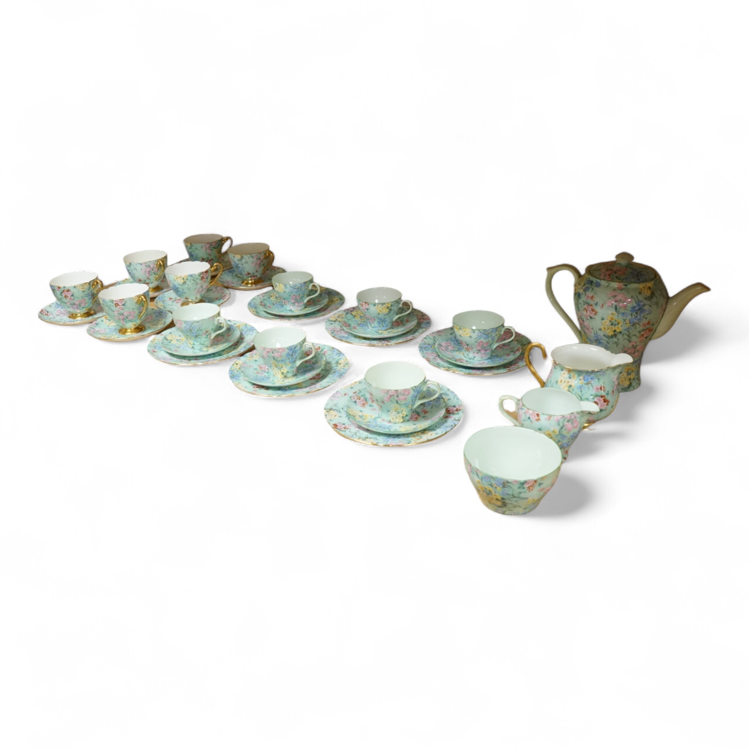 A Shelley Melody pattern teaset